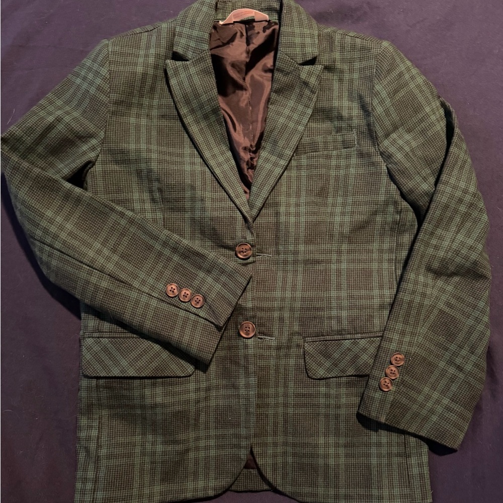 Boys Green Plaid Blazer Cat & Jack size 8 💚 like new